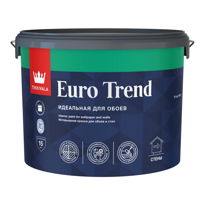Tikkivala EURO TREND A краска для обоев матовая 9 л