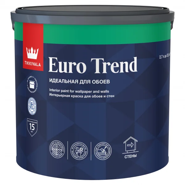 Tikkivala EURO TREND A краска для обоев матовая 2,7 л