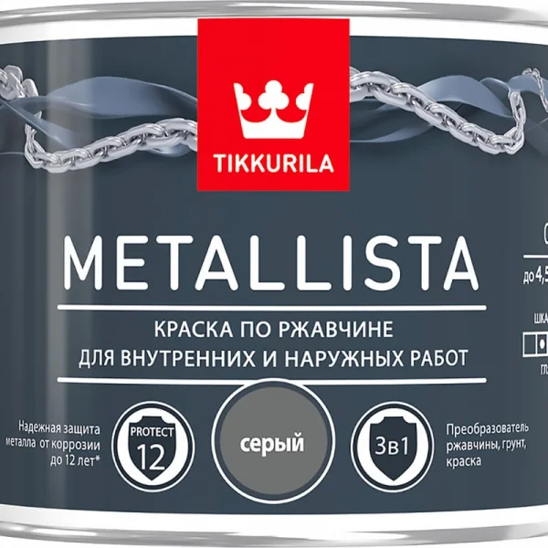 Tikkivala METALLISTA C краска по ржавчине гл 0,9 л