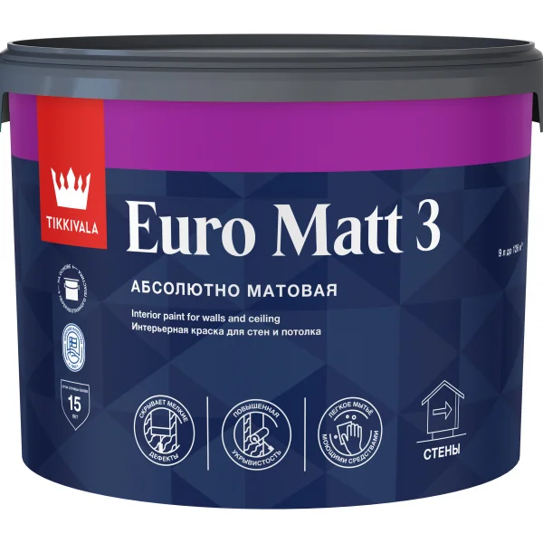 Tikkivala EURO MATT 3 А  краска 9 л
