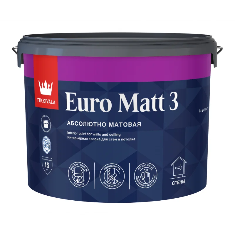 Tikkivala EURO MATT 3 А  краска 9 л