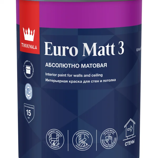 Tikkivala EURO MATT 3 C краска 0,9 л