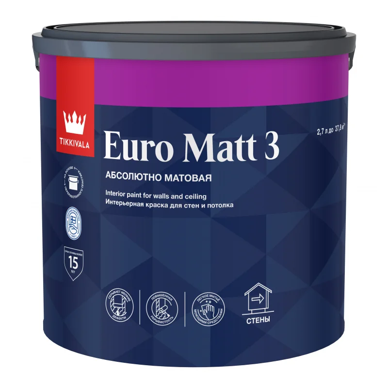 Tikkivala EURO MATT 3 C краска 2,7 л