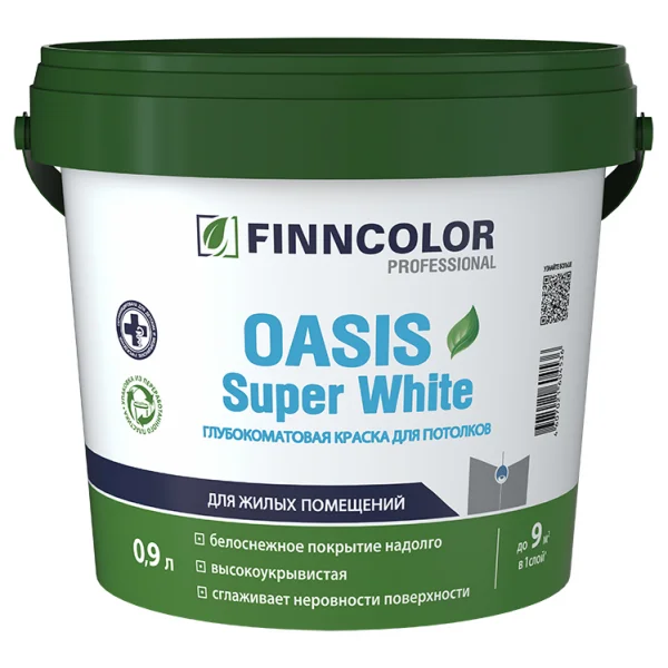 FINNCOLOR OASIS  SUPER WHITE  краска  д/потолков 3 л
