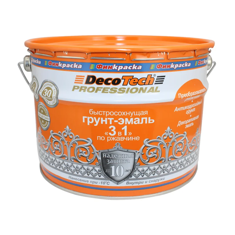 DecoTech Грунт-эмаль 3в1 шокол.-коричн.0,9кг  под RAL8017