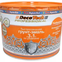 DecoTech Грунт-эмаль 3в1 шокол.-коричн.0,9кг  под RAL8017