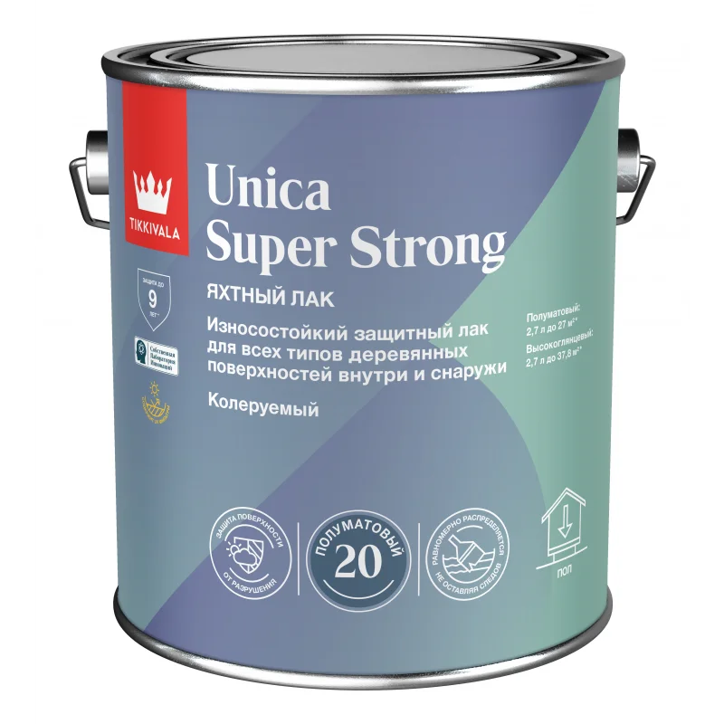 Tikkivala UNICA SUPER STRONG 20 лак п/мат. 2,7 л