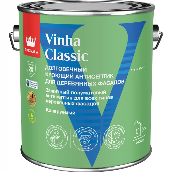 Tikkivala VINHA CLASSIC VVA краска-антисептик 2,7 л
