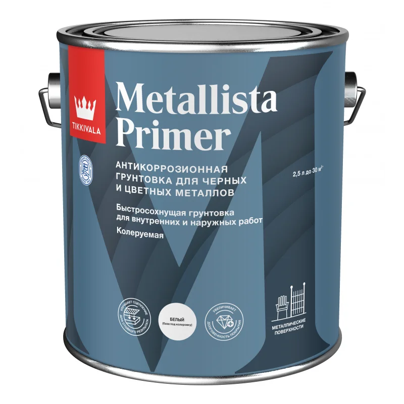 Tikkivala METALLISTA PRIMER AP антикоррозионная грунтовка мат 2,5 л