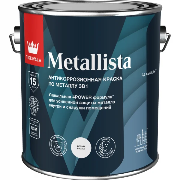 Tikkivala METALLISTA A краска по ржавчине гл 2,3л